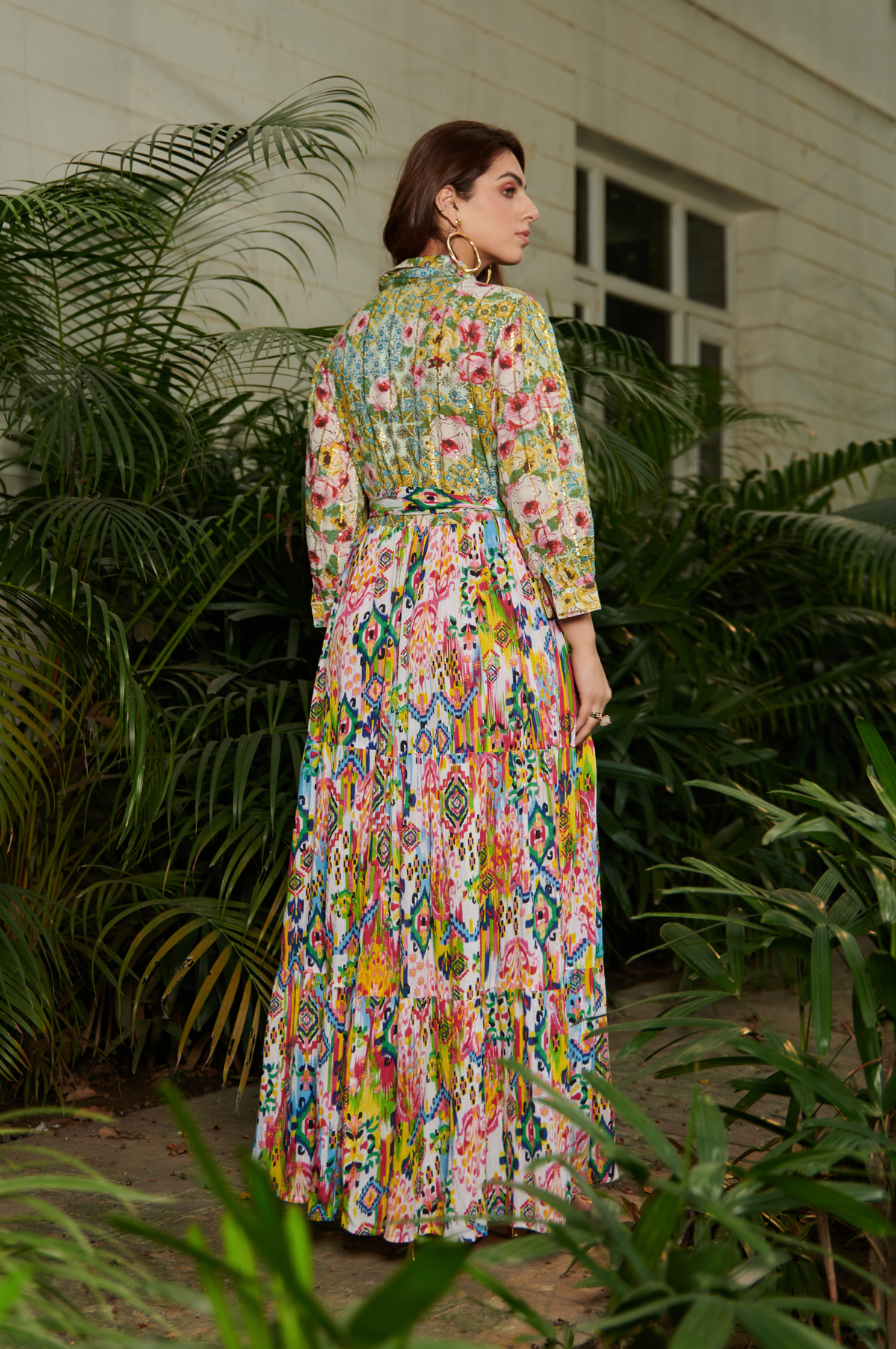 Multicolor Printed Floral Maxi Dress