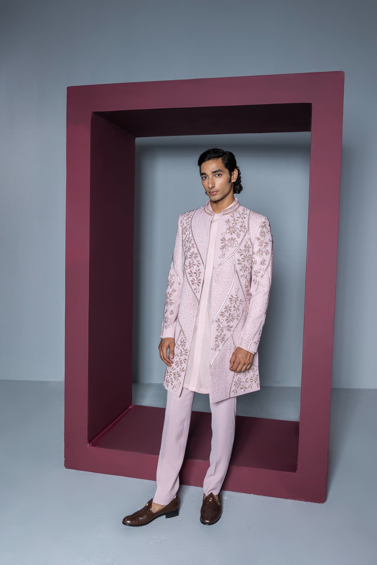 Mehroom Sherwani Set