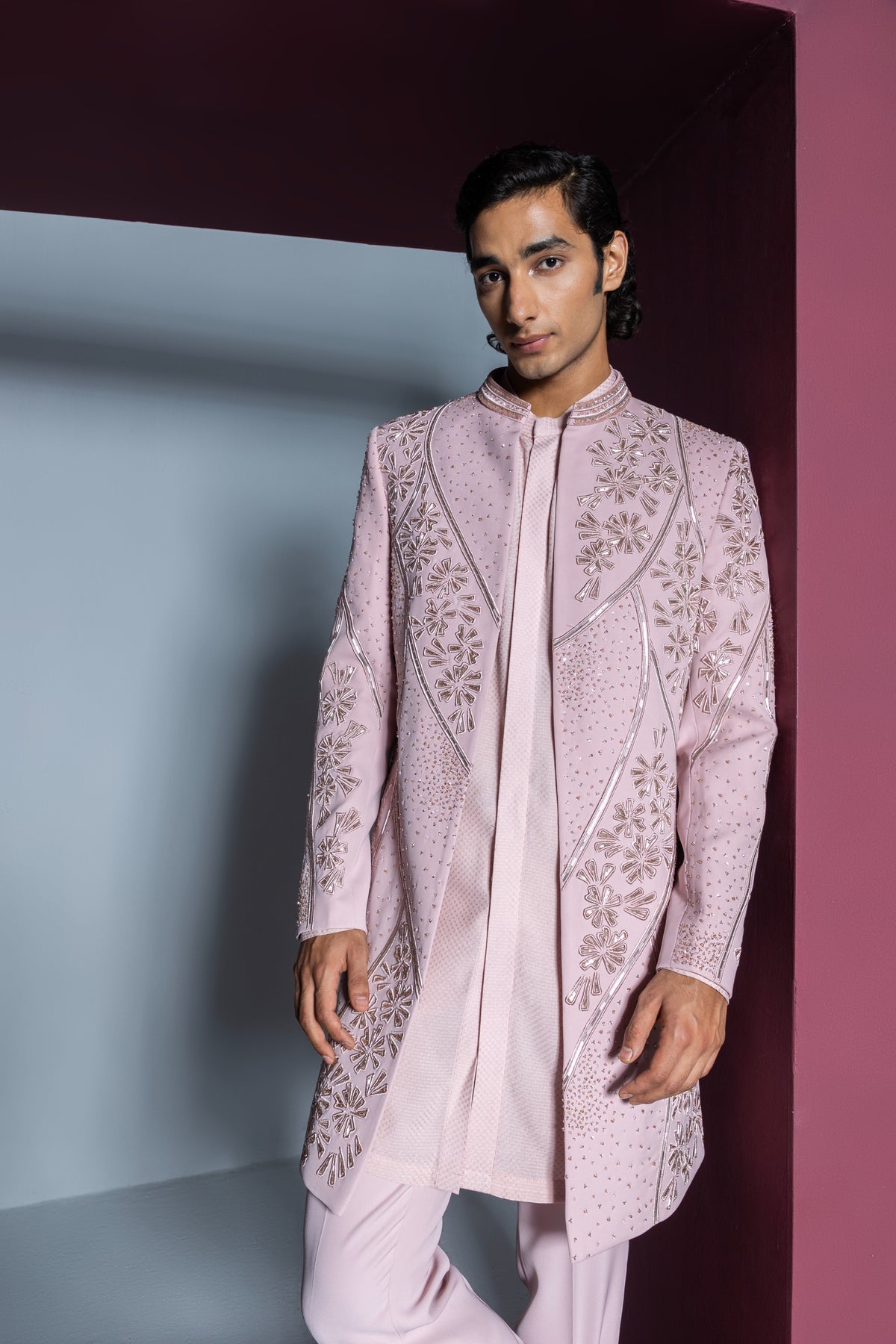 Mehroom Sherwani Set