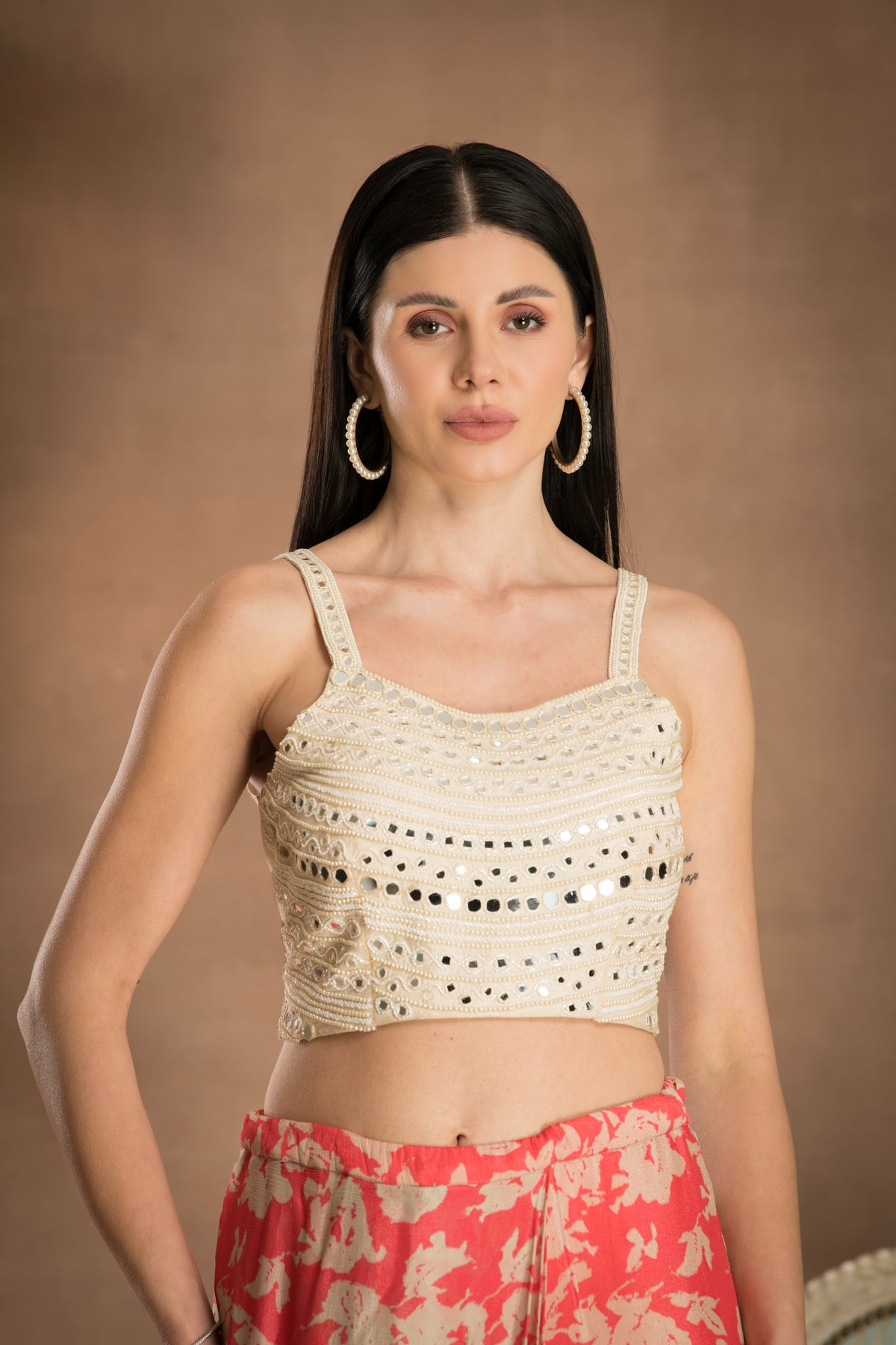 Pre Draped Peach Pink Saree