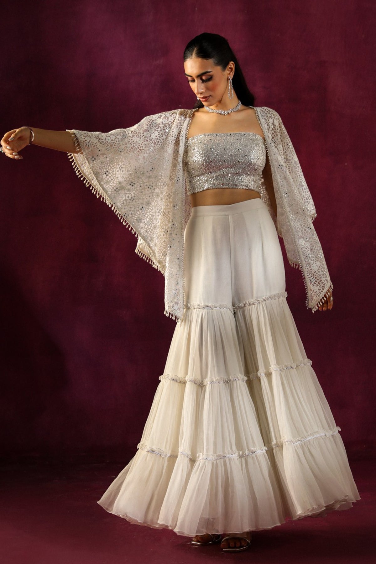 Embellished Layered Sharara