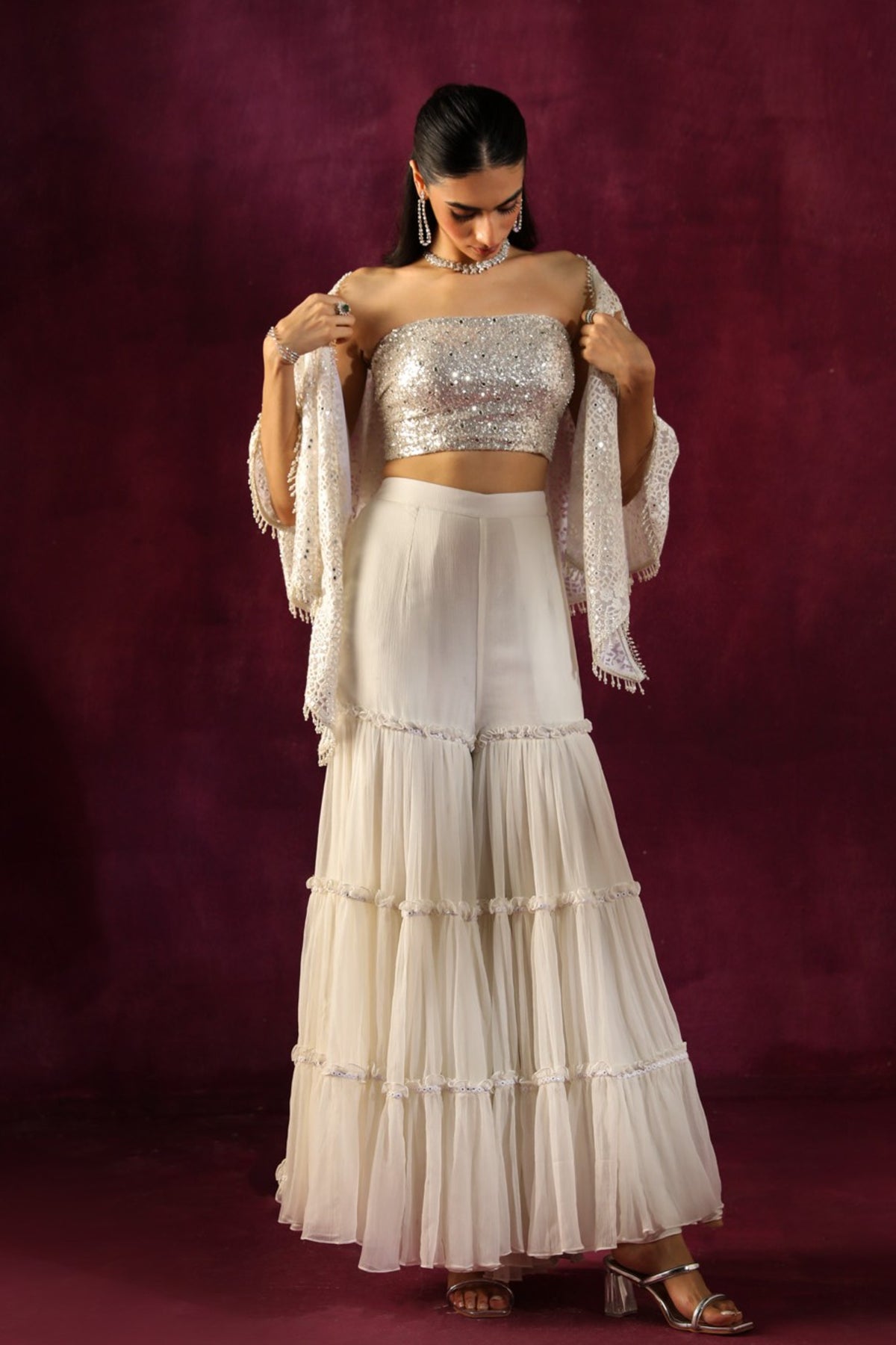 Embellished Layered Sharara