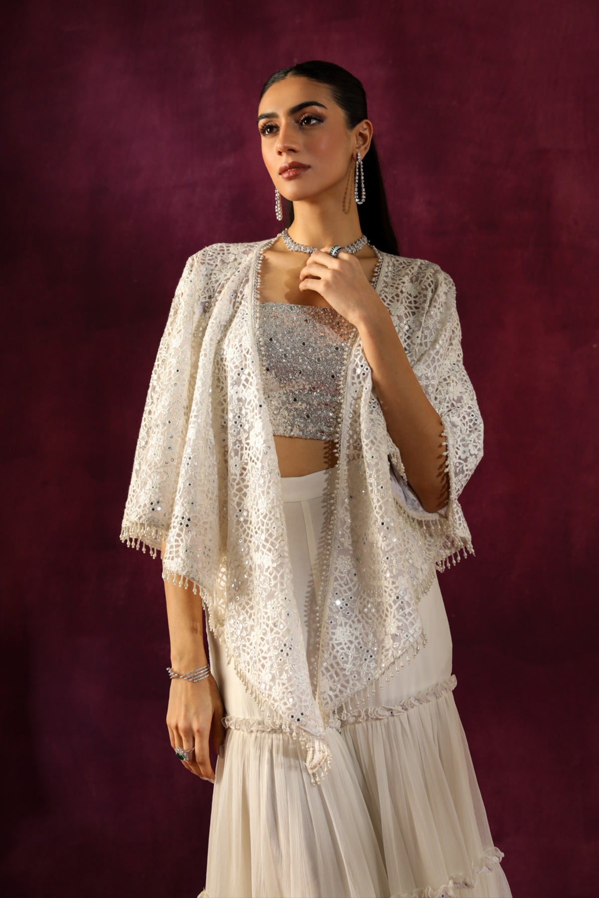 Embellished Layered Sharara