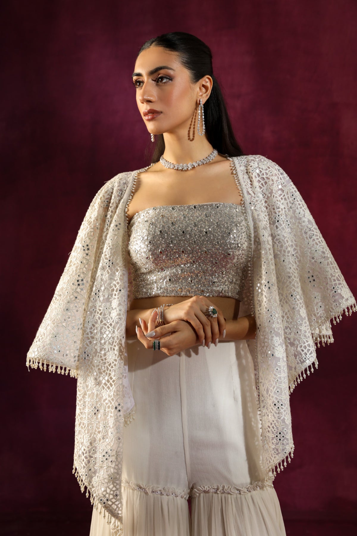 Embellished Layered Sharara
