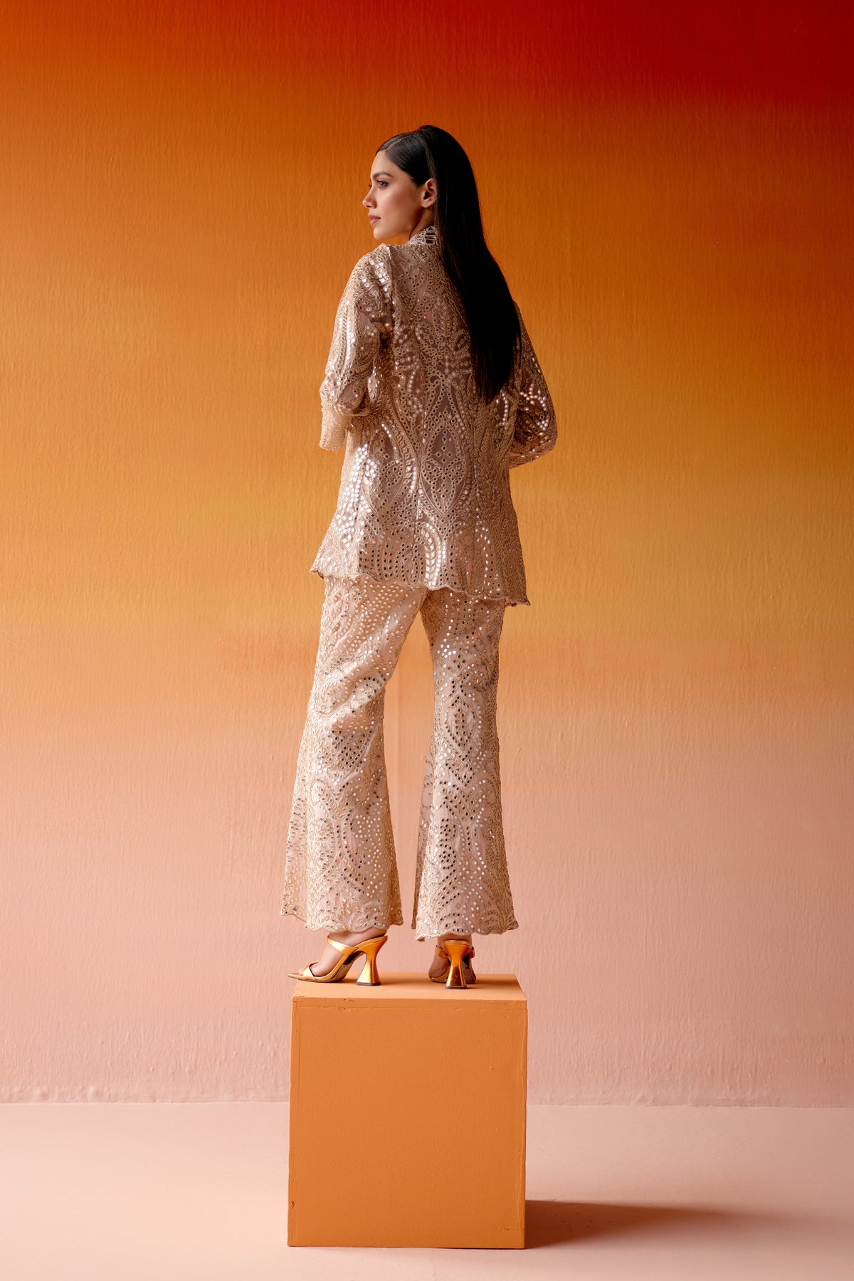 Mirror Work Scallop Jacket