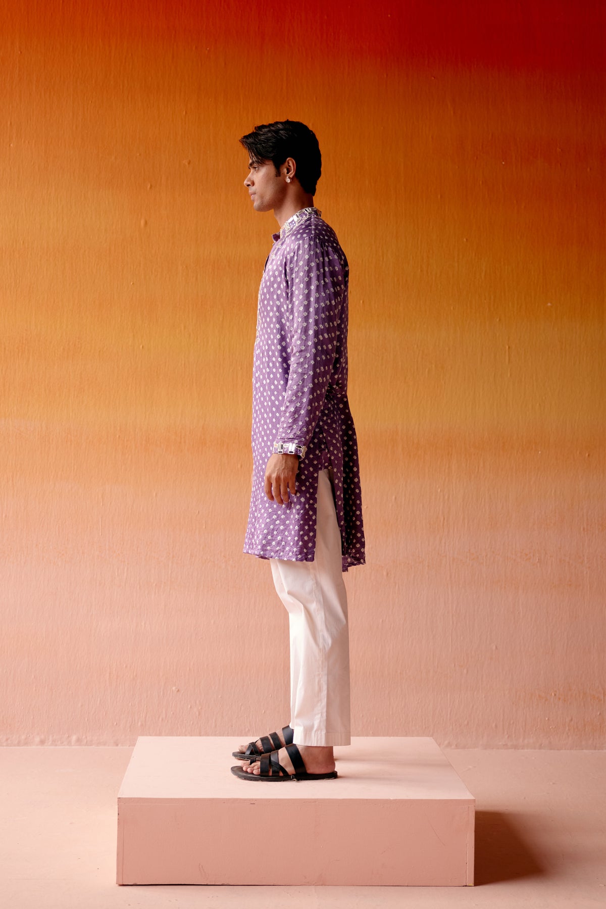 Purple Bandhani Kurta Set