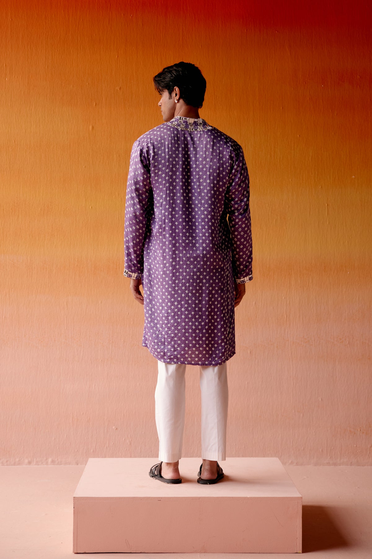 Purple Bandhani Kurta Set