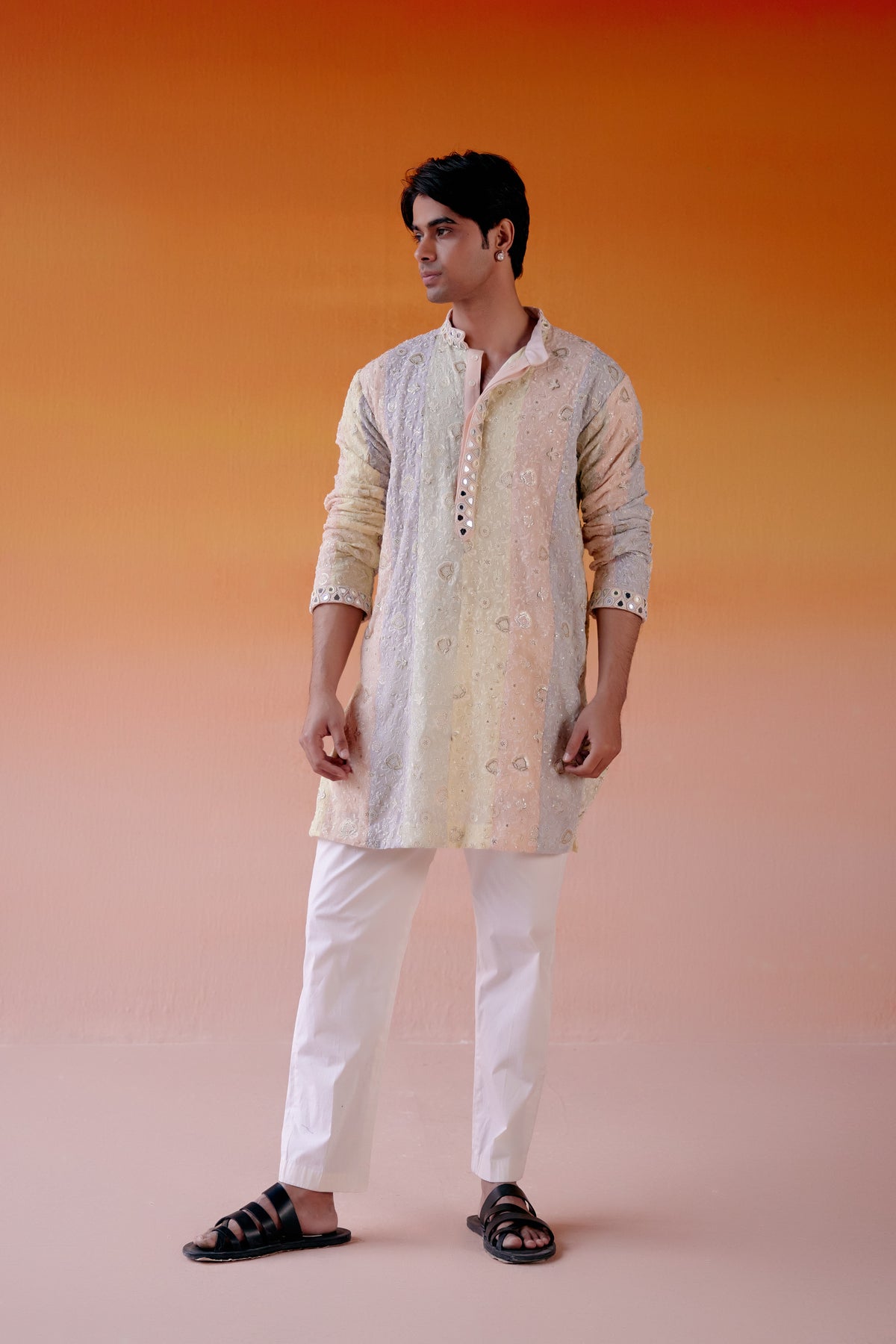 Multicolor Chikankari Kurta Set