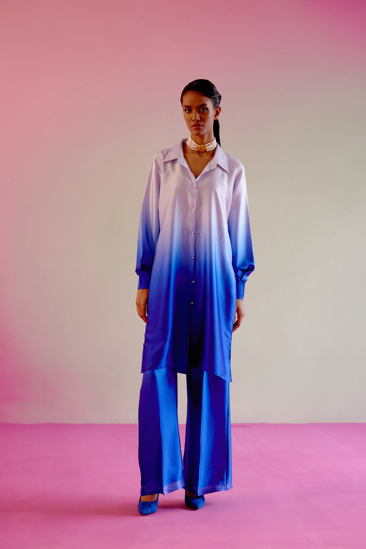 Dark Blue Ombre Co-ord Set