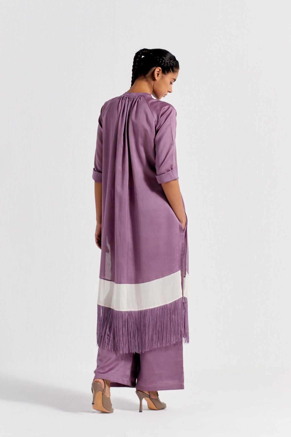 Panel Gather Neck Shirt