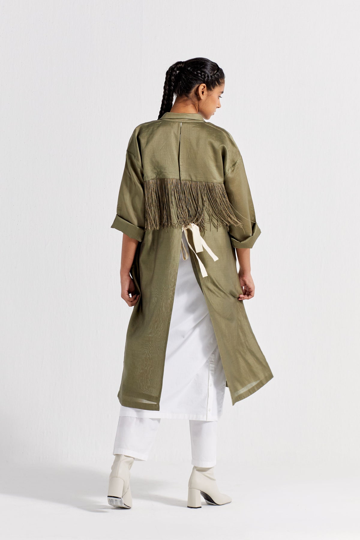 Back Tie Overlay Jacket Co-ord