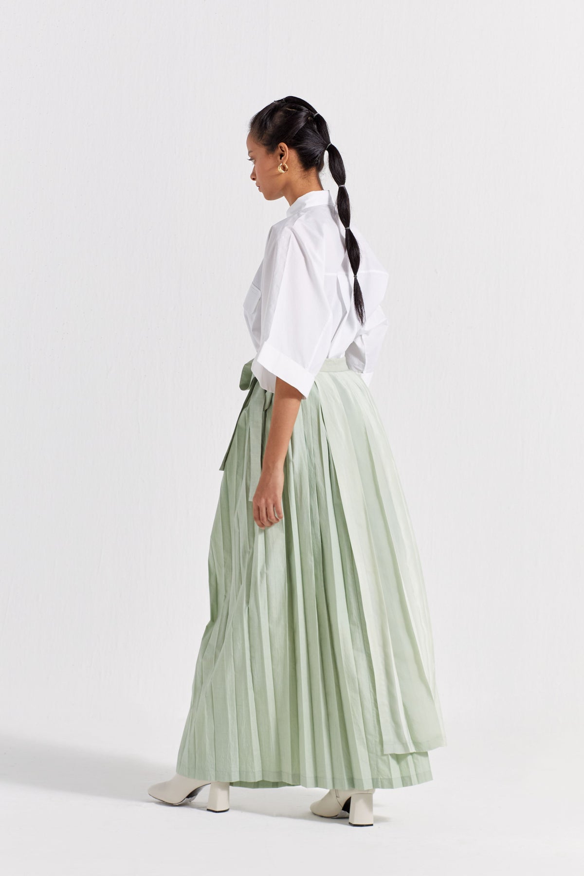 Asymmetric Pleat Skirt