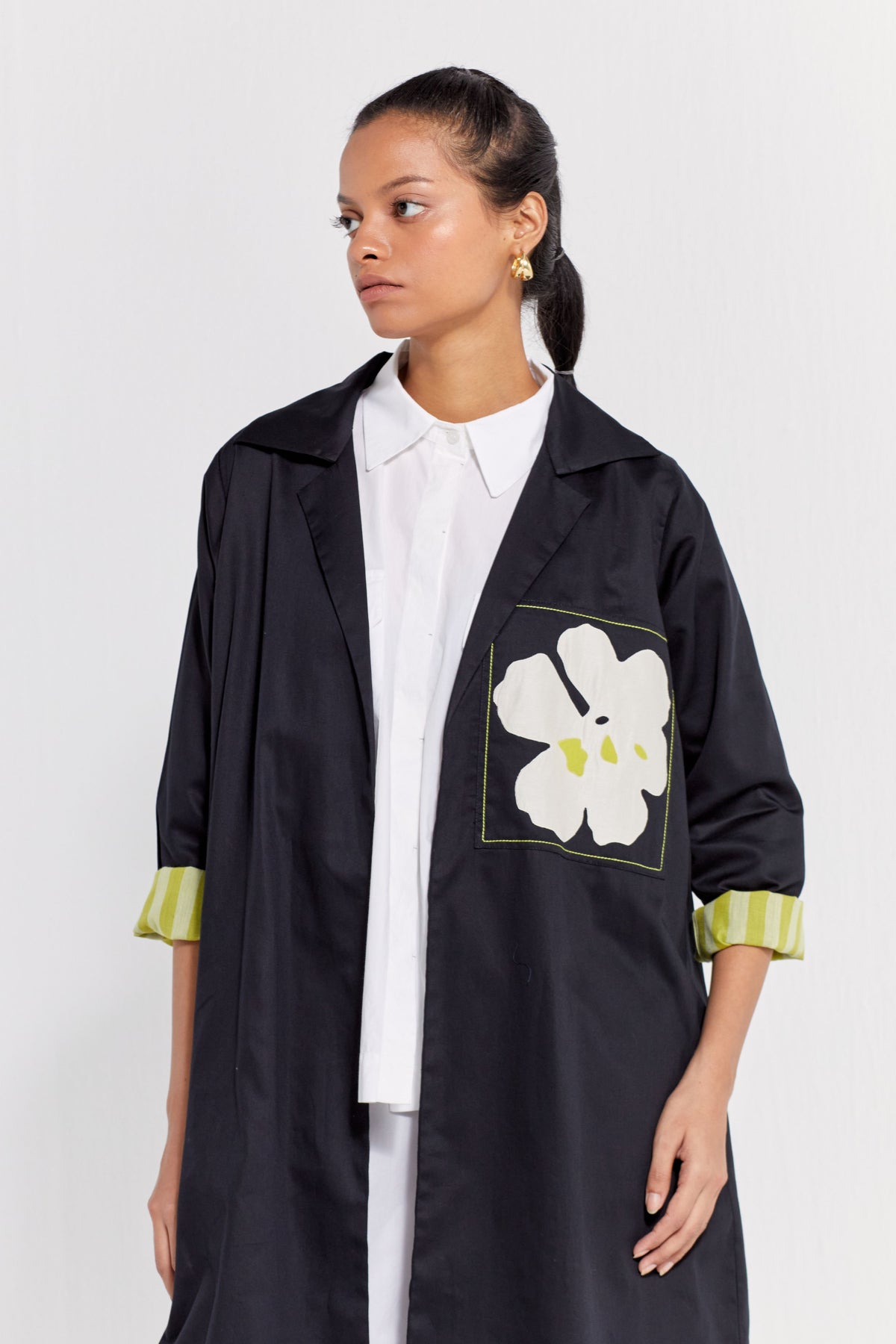 Floral Applique Patch Jacket Co-ord