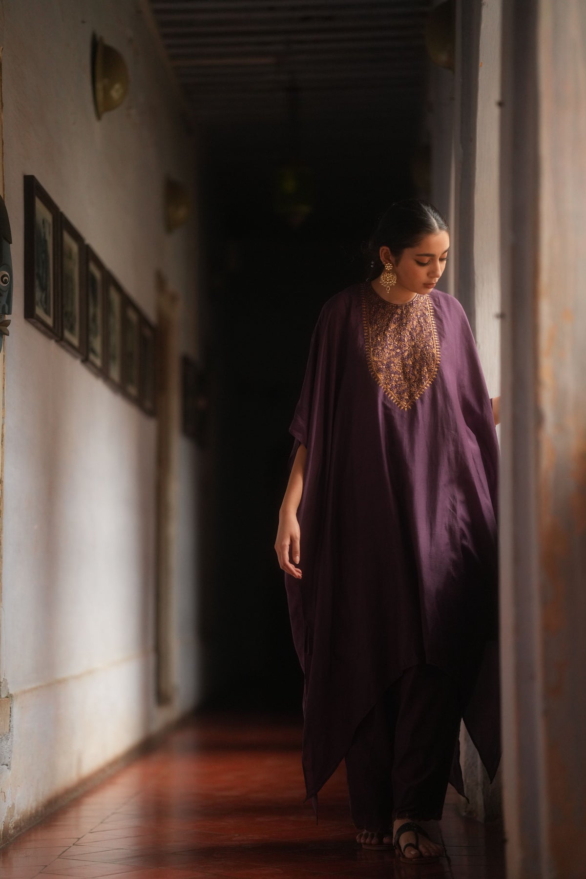 Aubergine Lailaa Kaftan Set