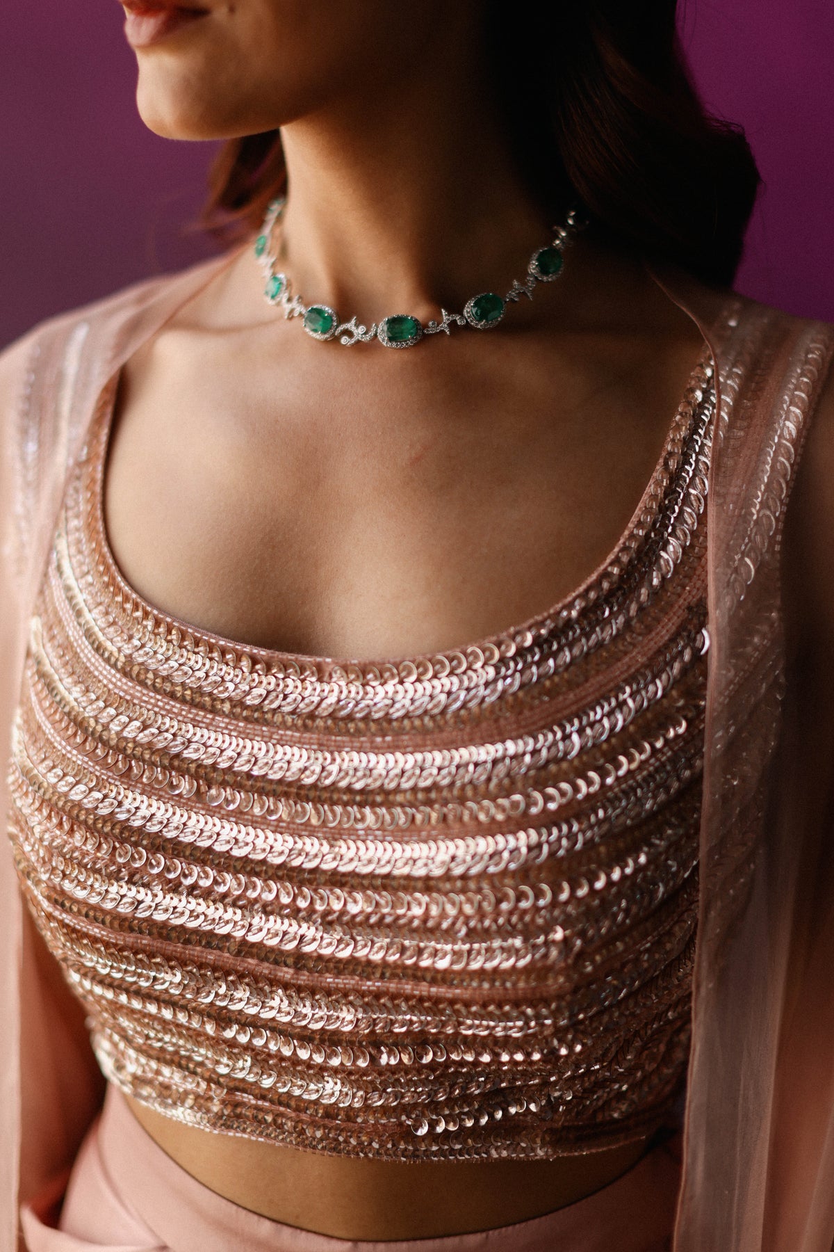 Peachy Dhoti Cape Set