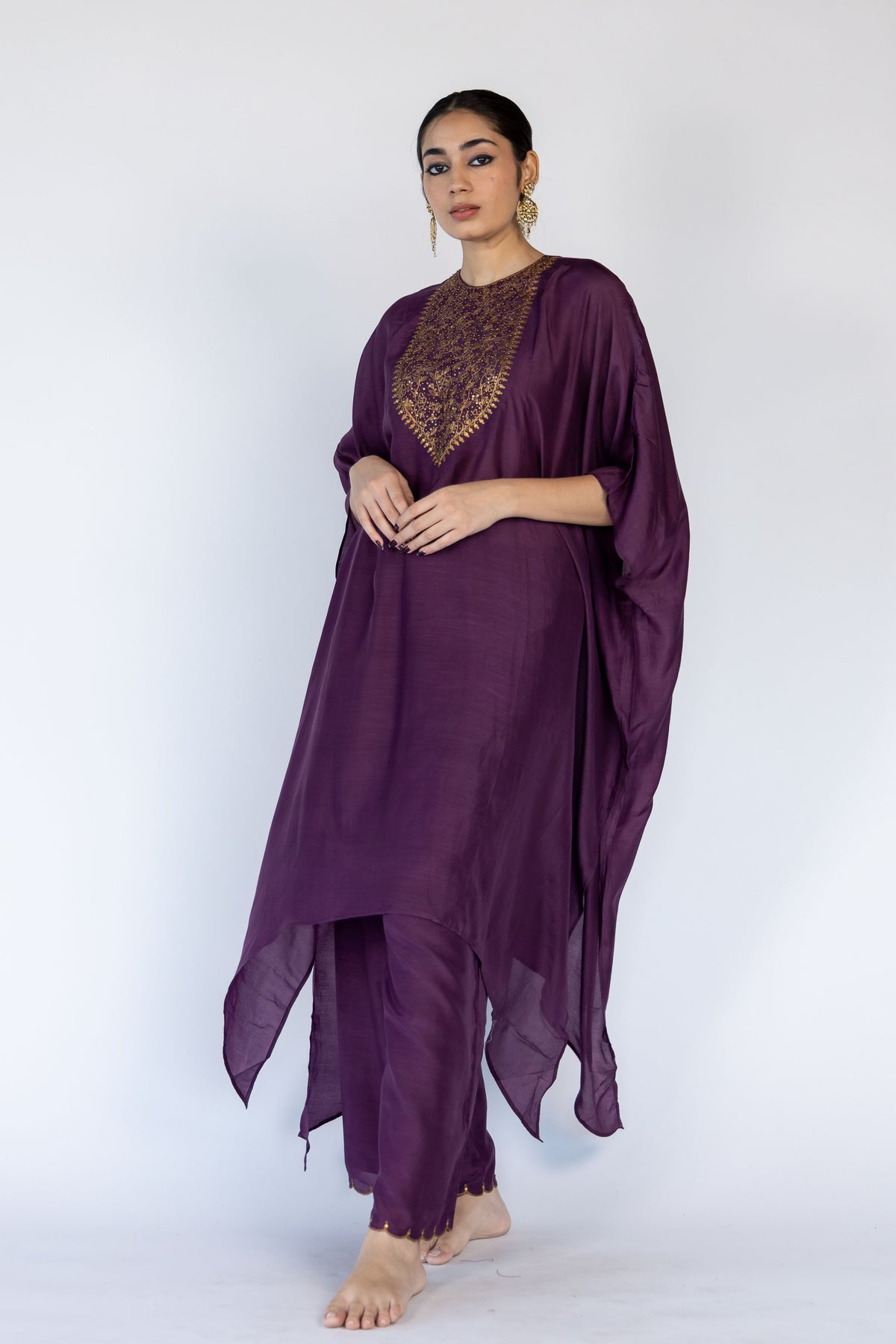 Aubergine Lailaa Kaftan Set