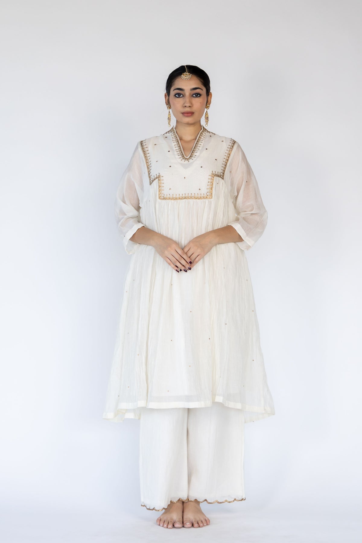 Ivory Farah Yoke Kurta Set