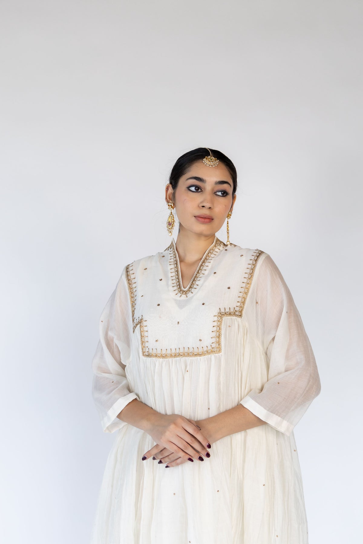 Ivory Farah Yoke Kurta Set