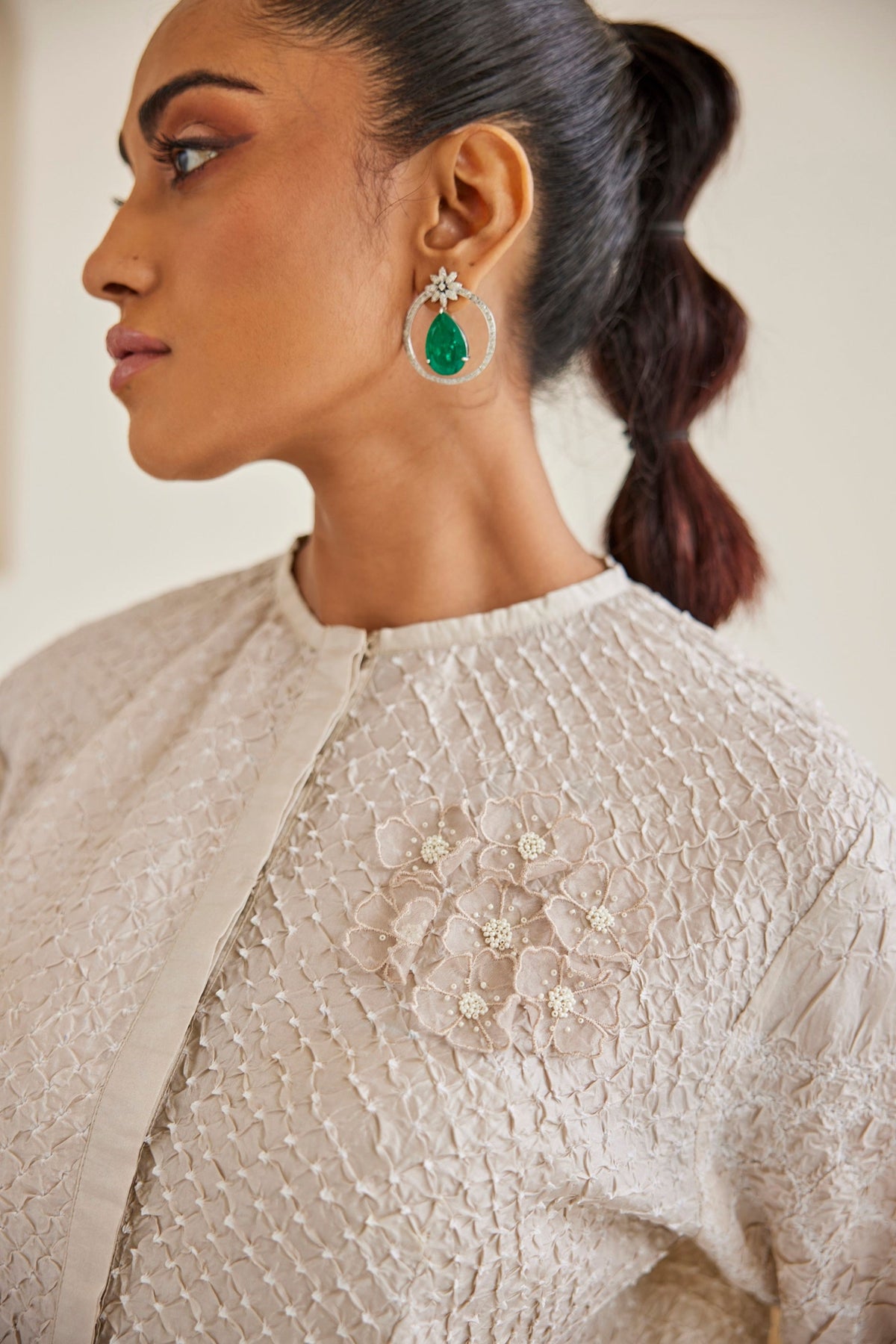 Artisanal Bandhani Peplum Top