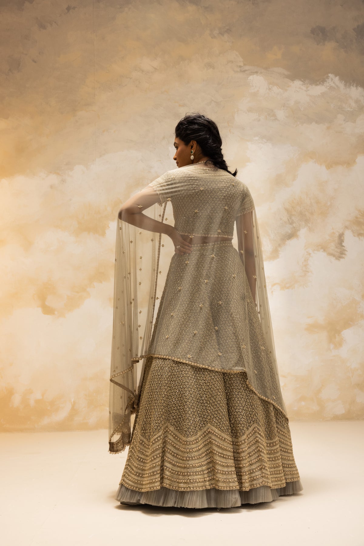 Golden Sequins Lehenga Set