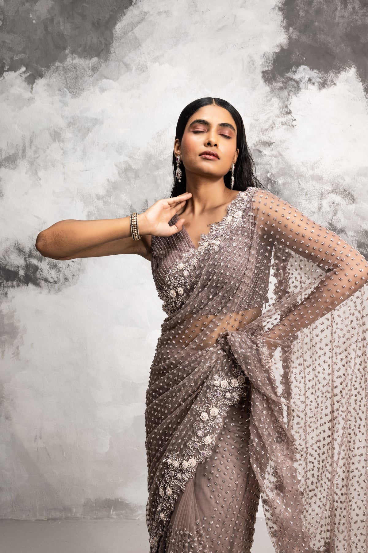 Dusty Purple Saree
