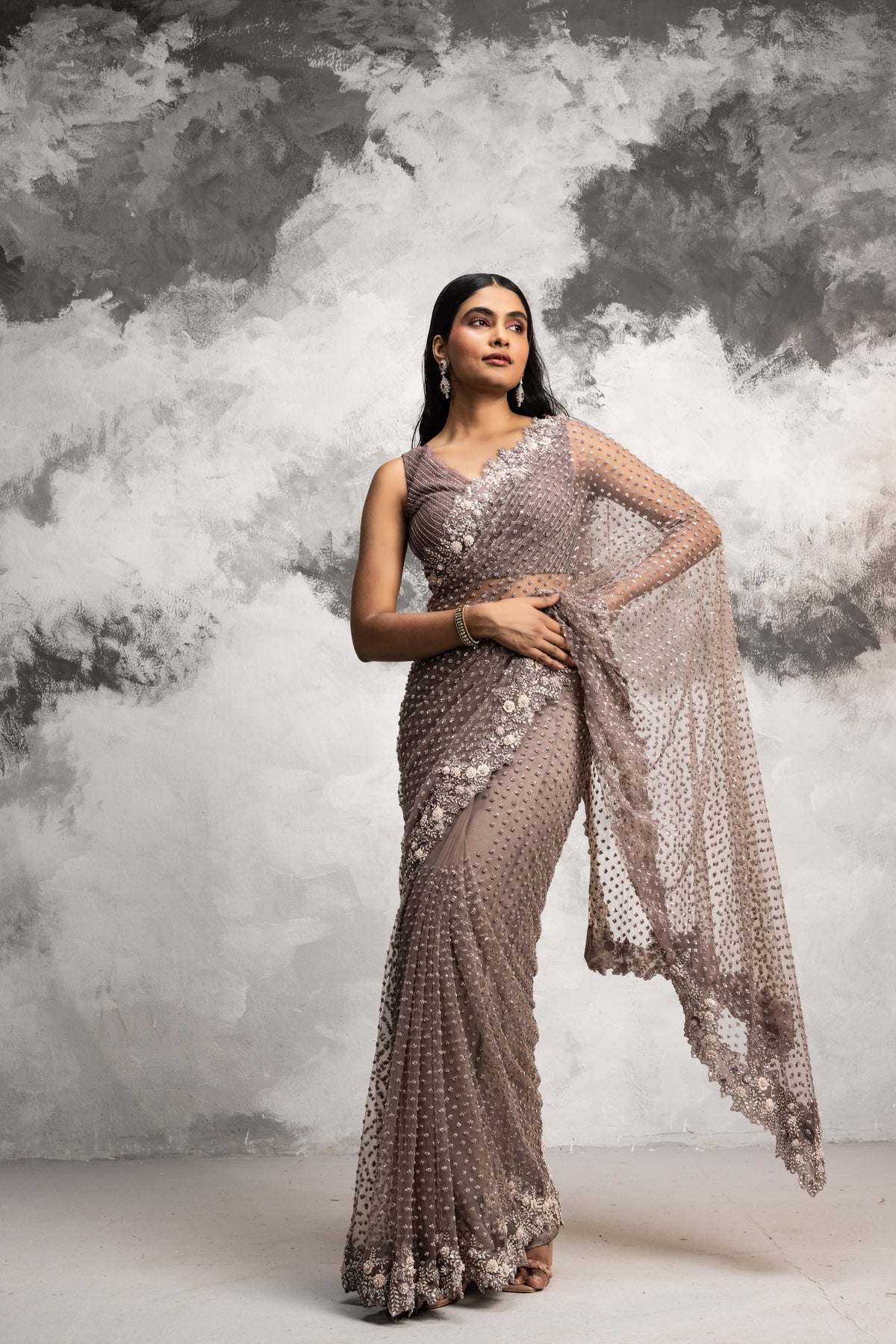 Dusty Purple Saree