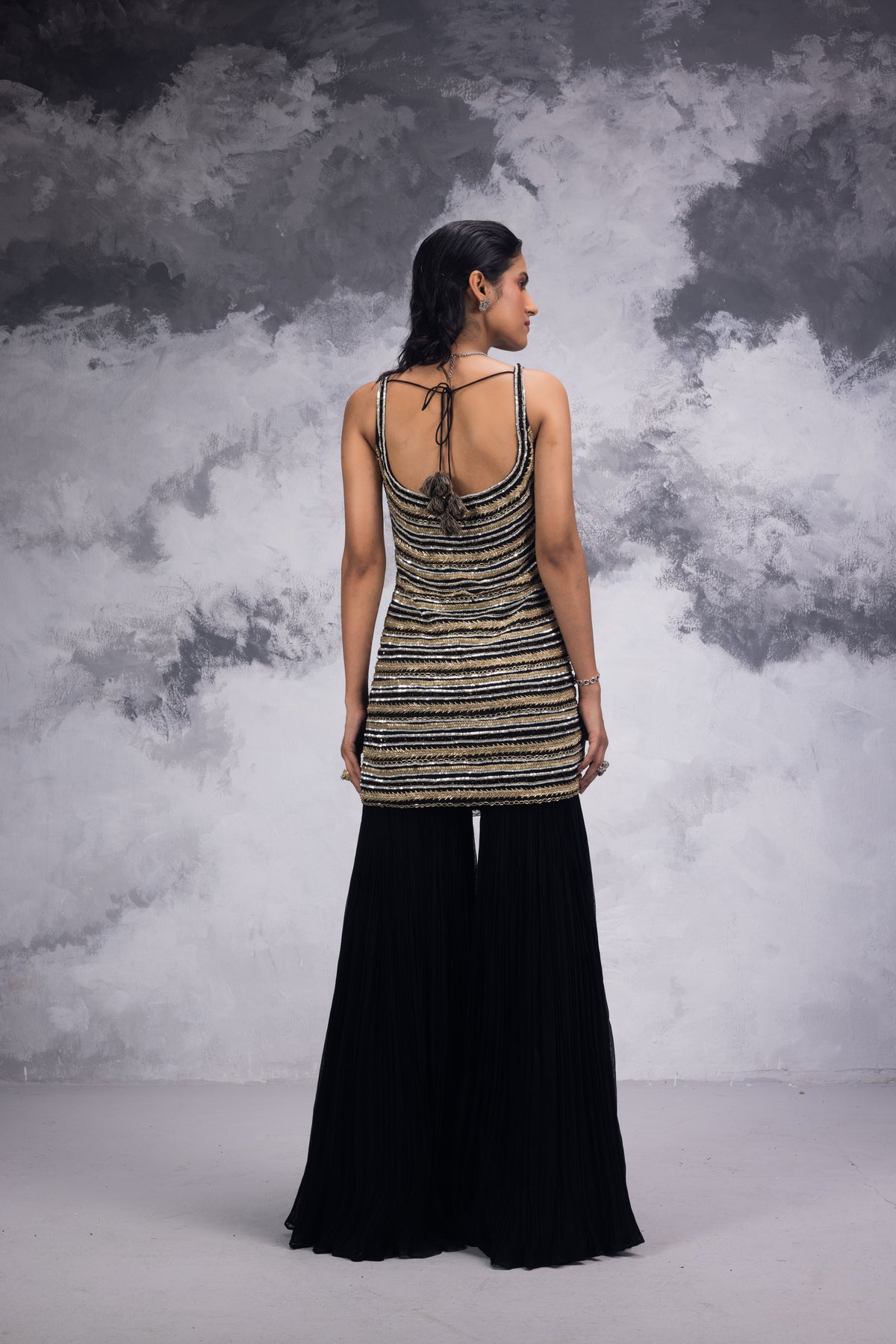 Black Sharara Set