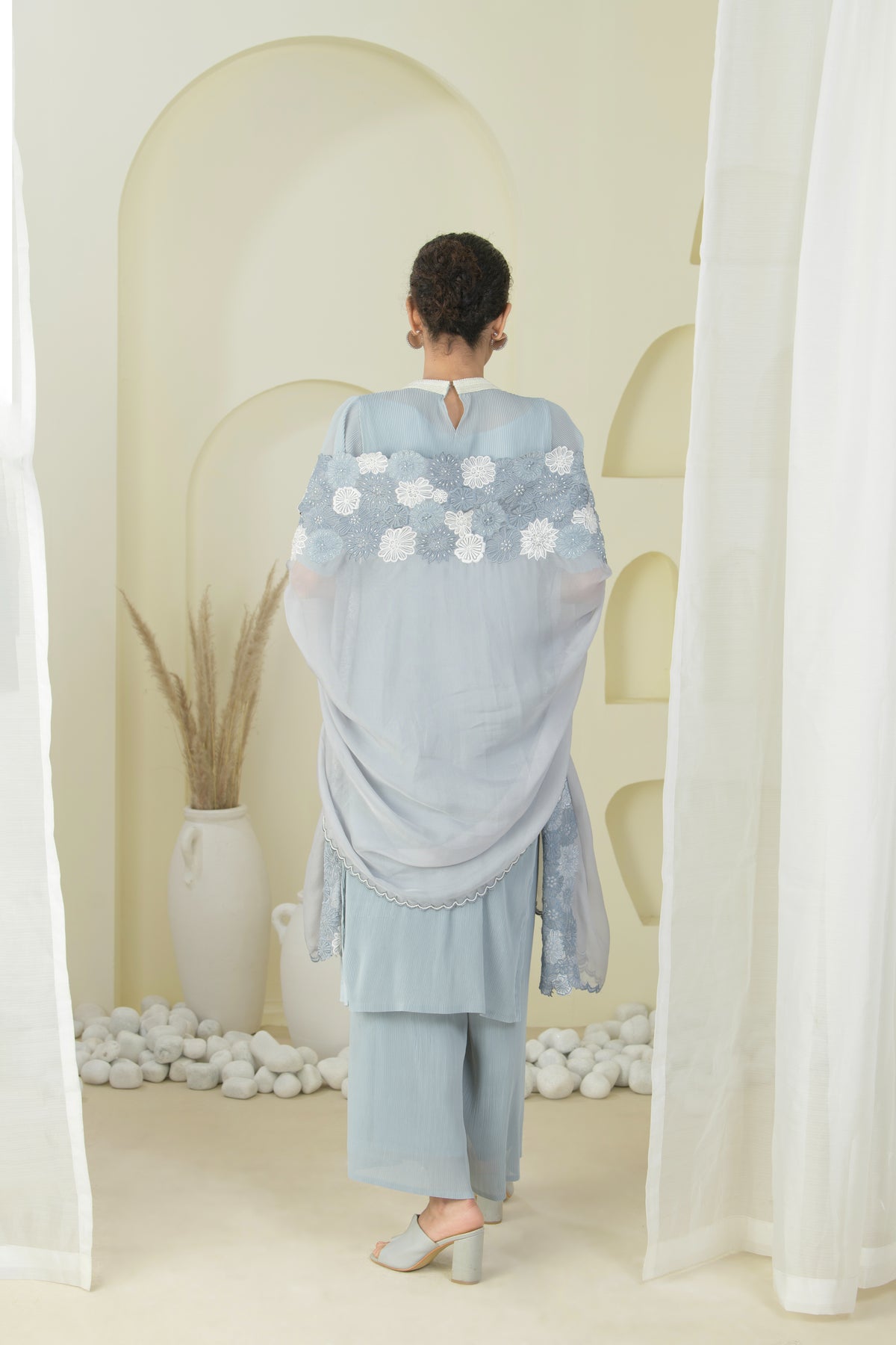 Dove Gray Kurta With Dupatta