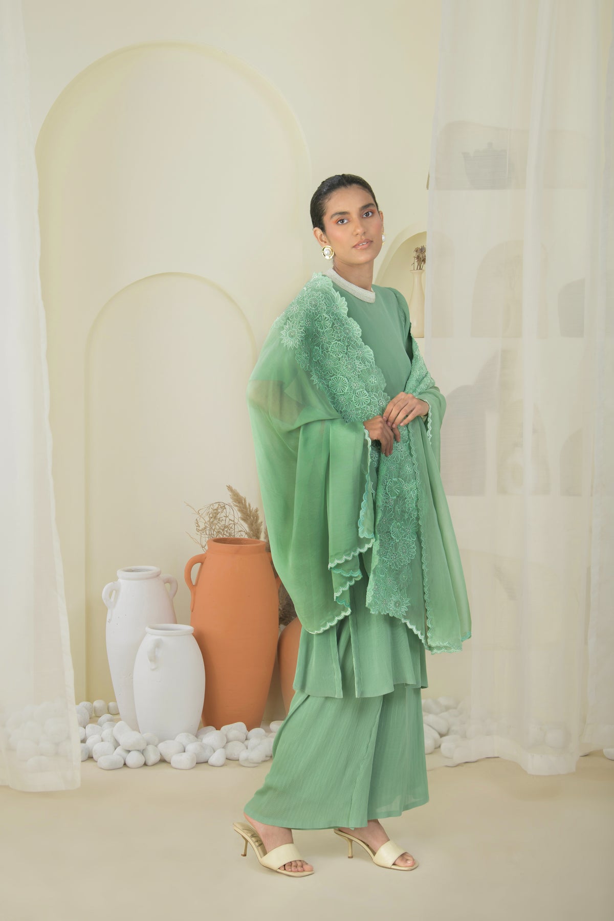 Grassy Green Kurta With Dupatta