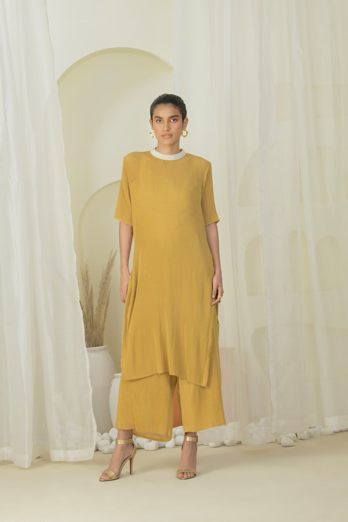 Summer Gold Kurta With Dupatta