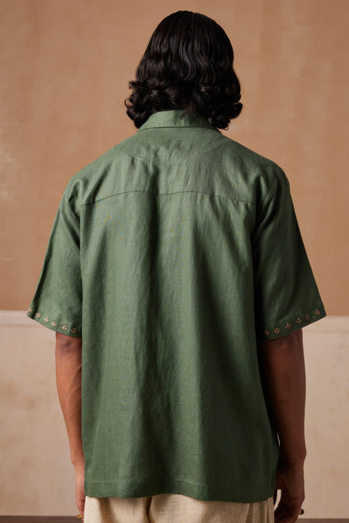 Green Smocked Shirt