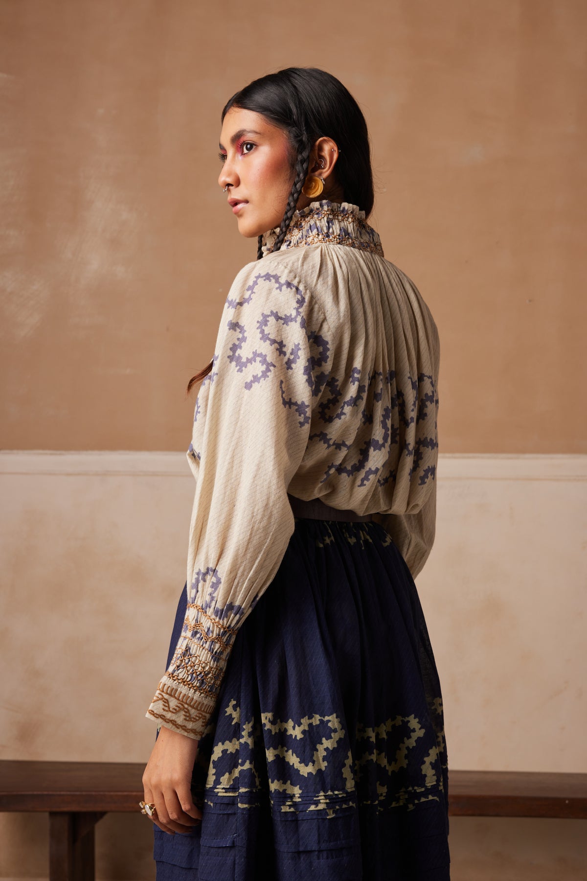 Ivory Spiral Farmer Top