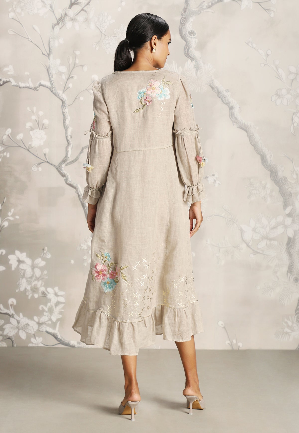 Natural Corsage Bed of Roses Dress