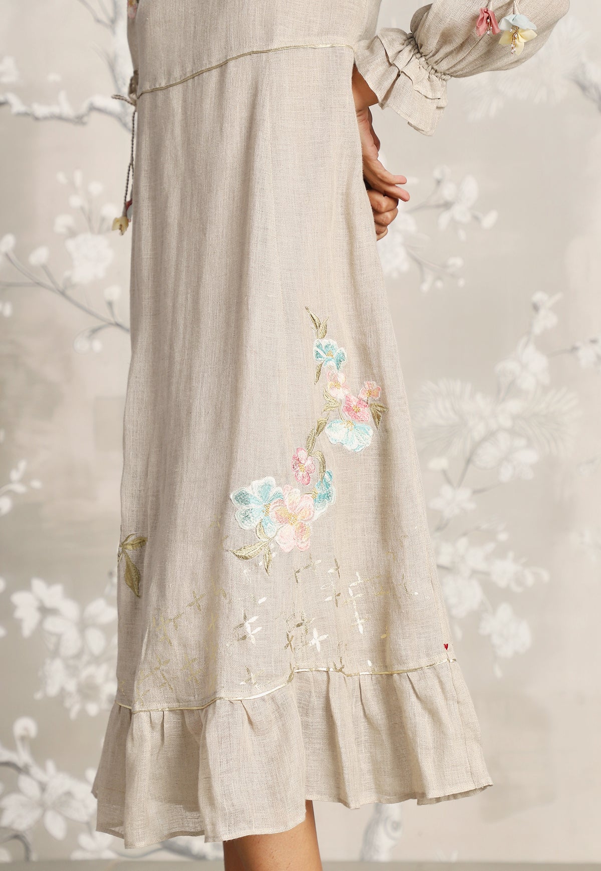 Natural Corsage Bed of Roses Dress