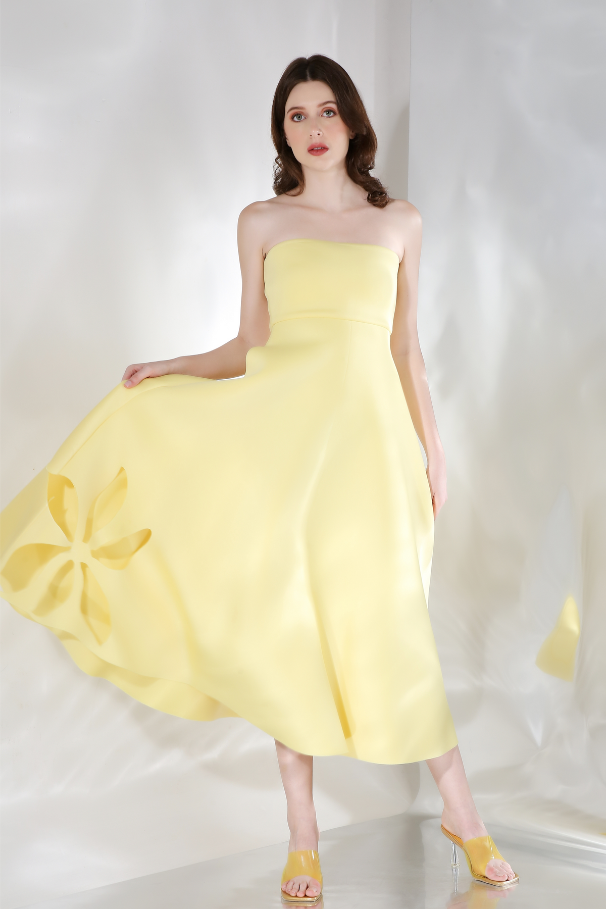 Light Yellow Cutout Dress