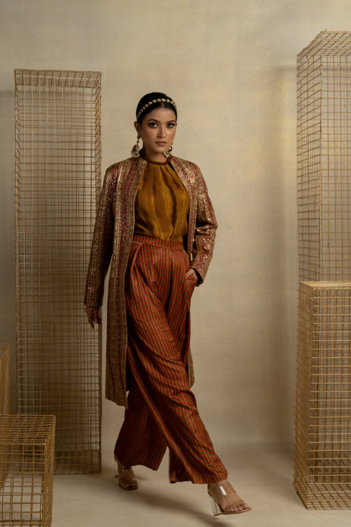 Haldi Organza Co-ord Set