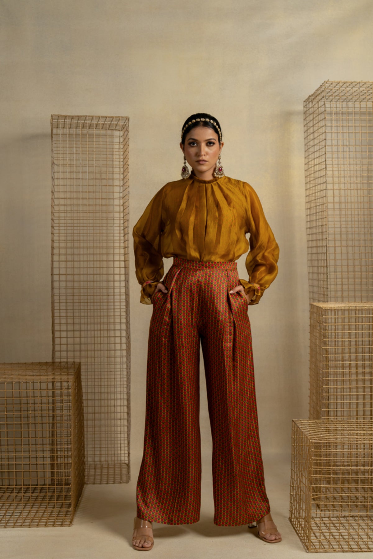 Haldi Organza Co-ord Set