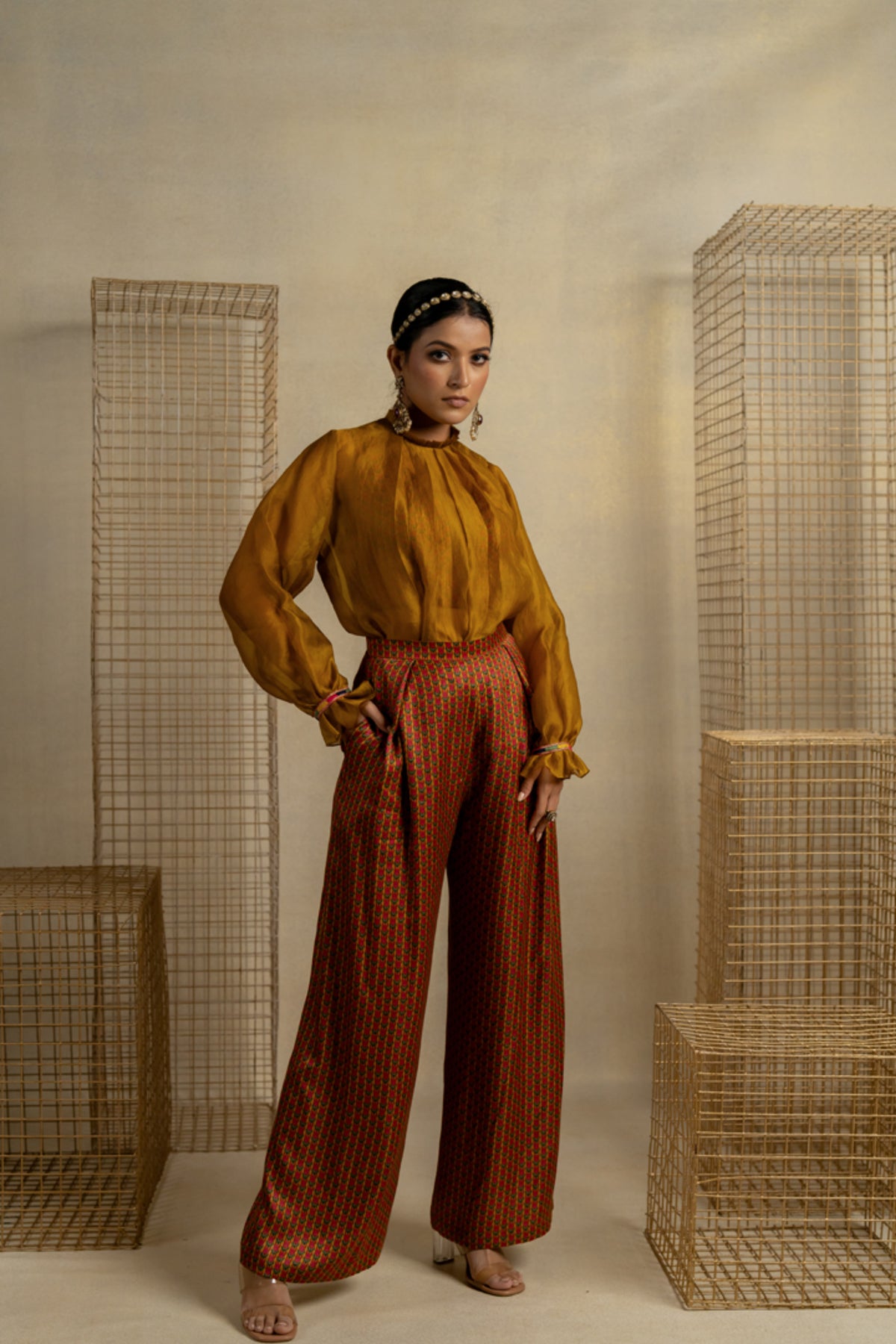 Haldi Organza Co-ord Set