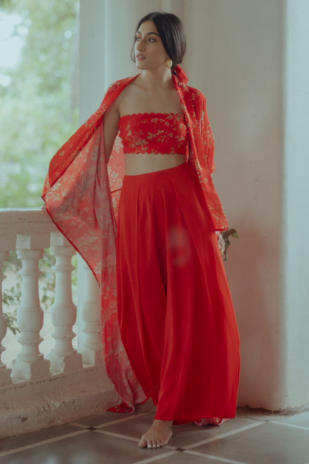 Poppy red cape set