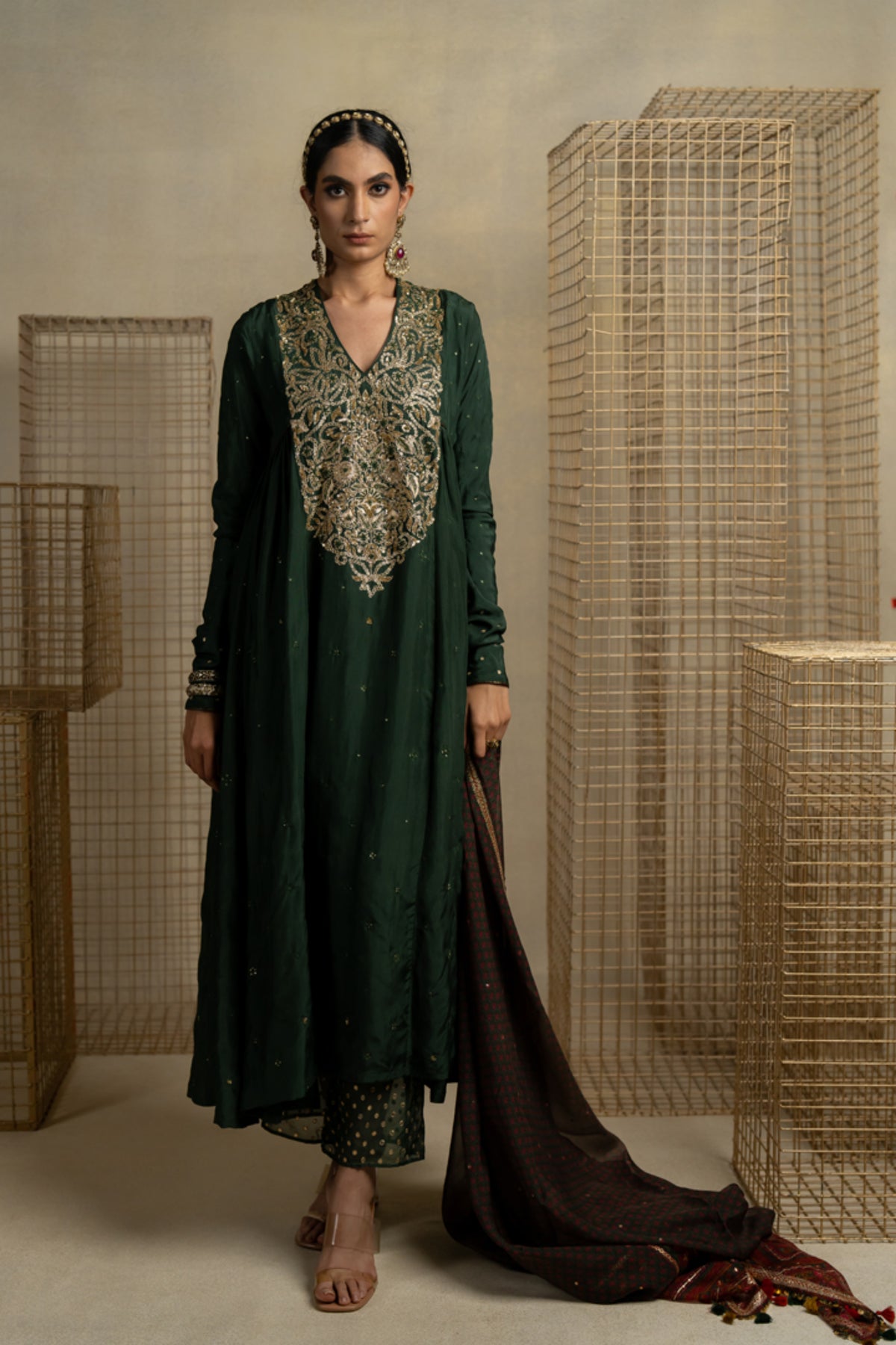 Mehndi Anarkali Set