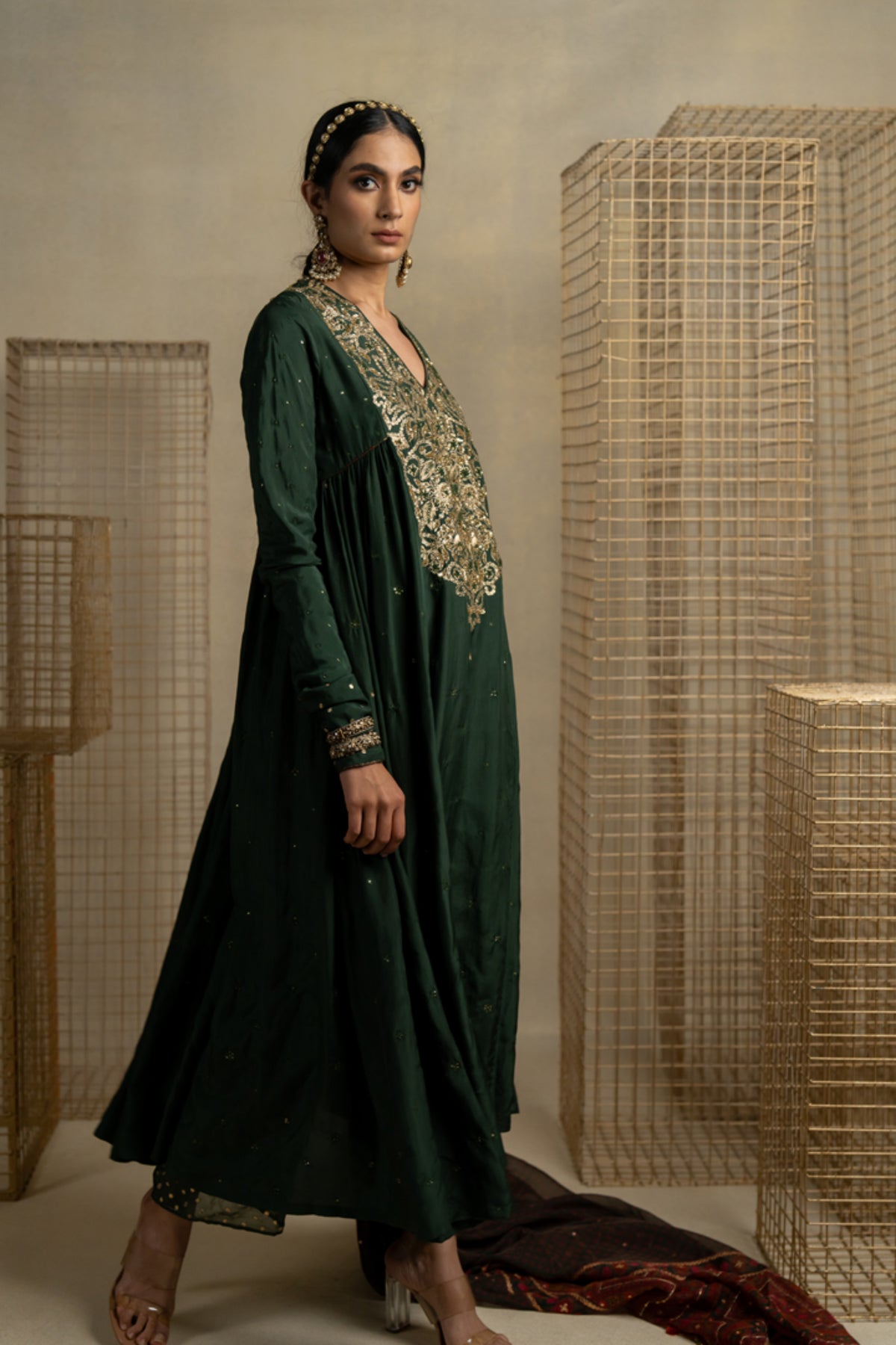 Mehndi Anarkali Set
