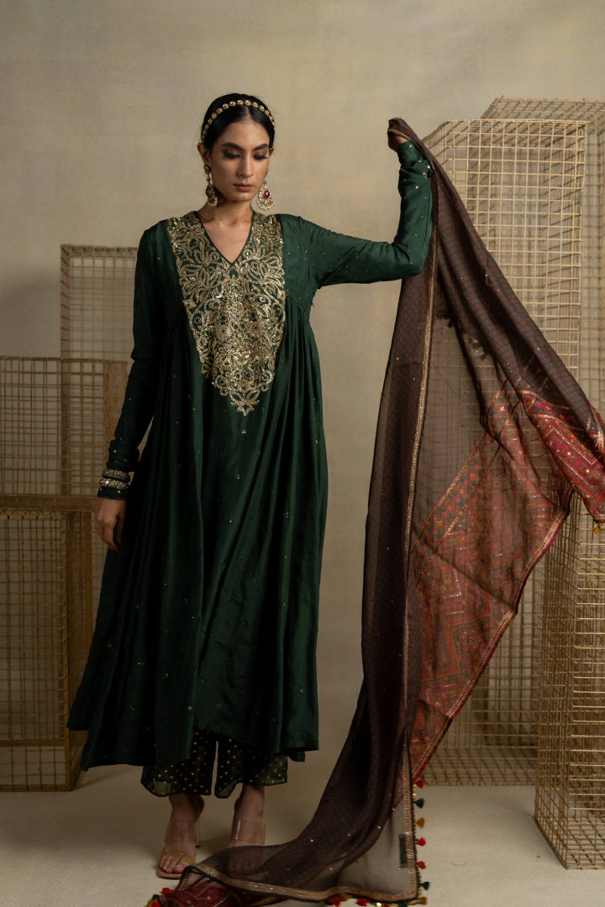 Mogra Mehndi Dupatta