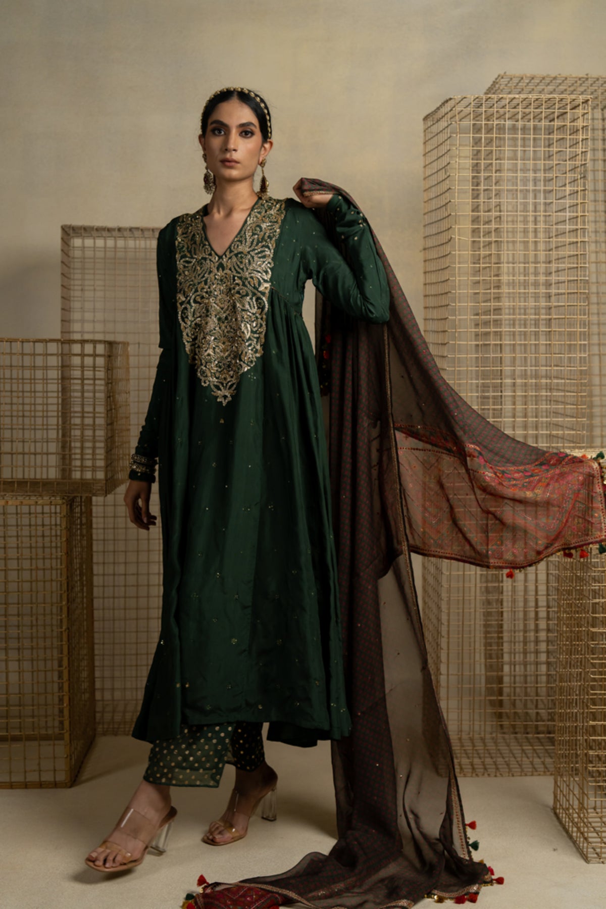 Mehndi Anarkali Set