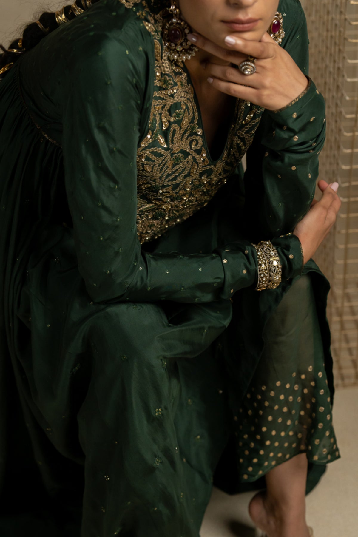 Mehndi Anarkali Set