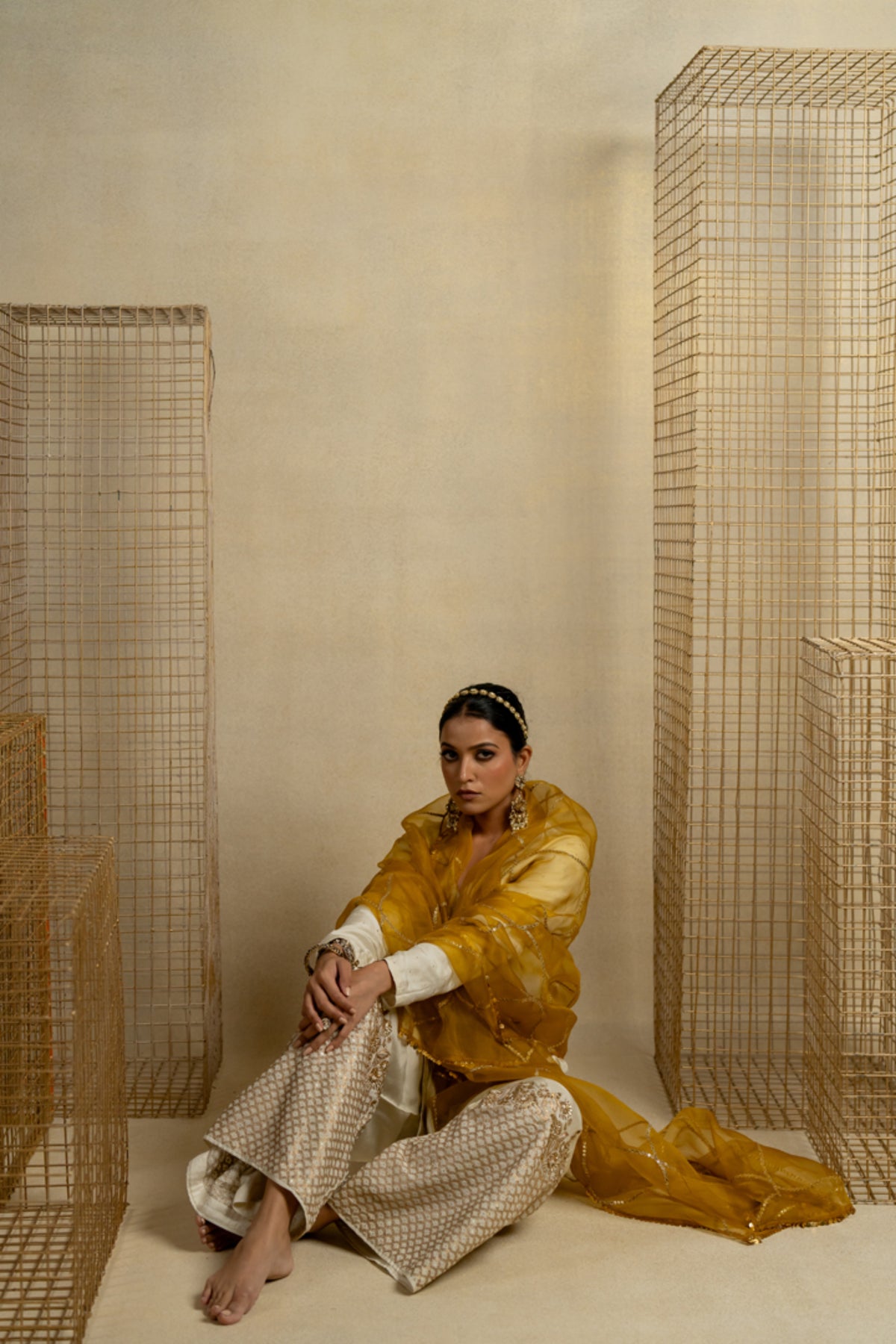 Haldi Jaal Organza Dupatta