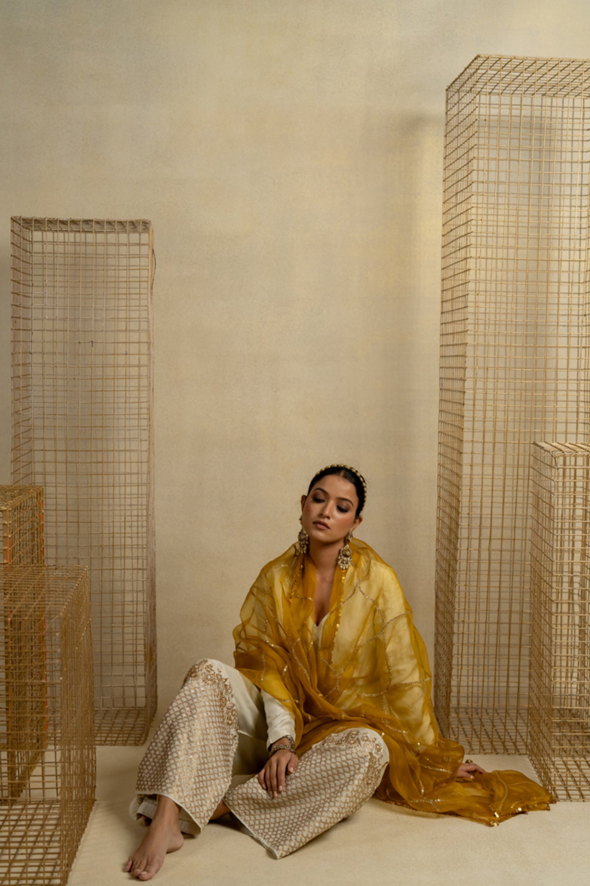 Haldi Jaal Organza Dupatta