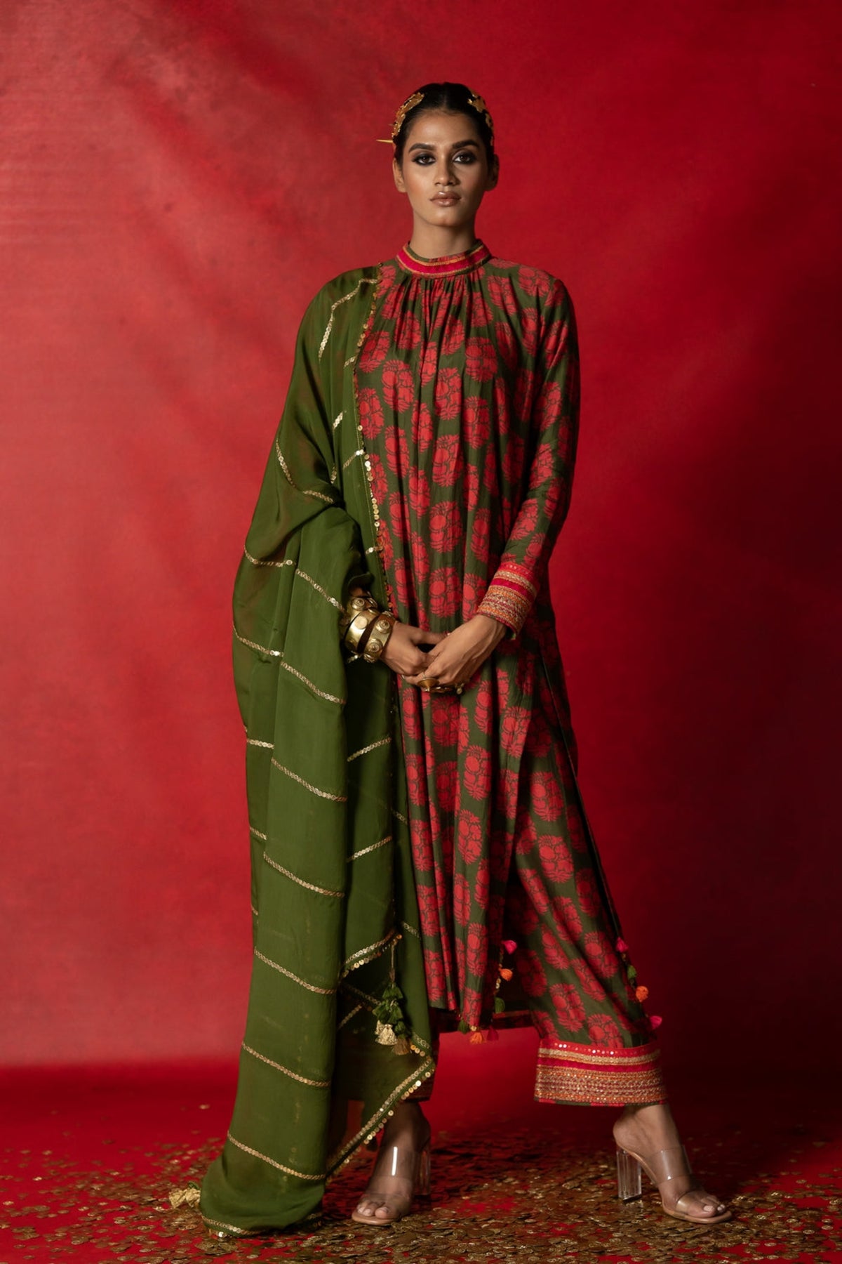 Olive Green  Dupatta