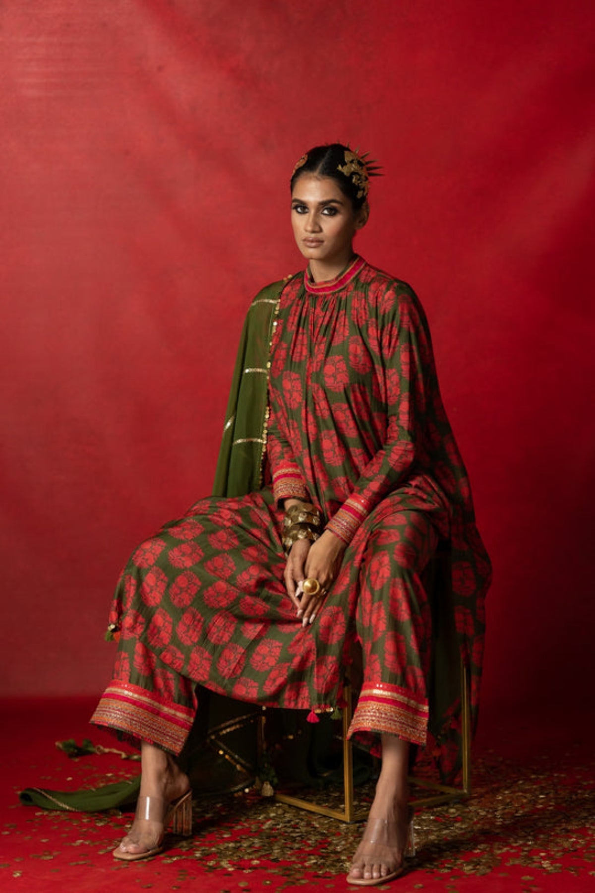 Olive Green  Dupatta