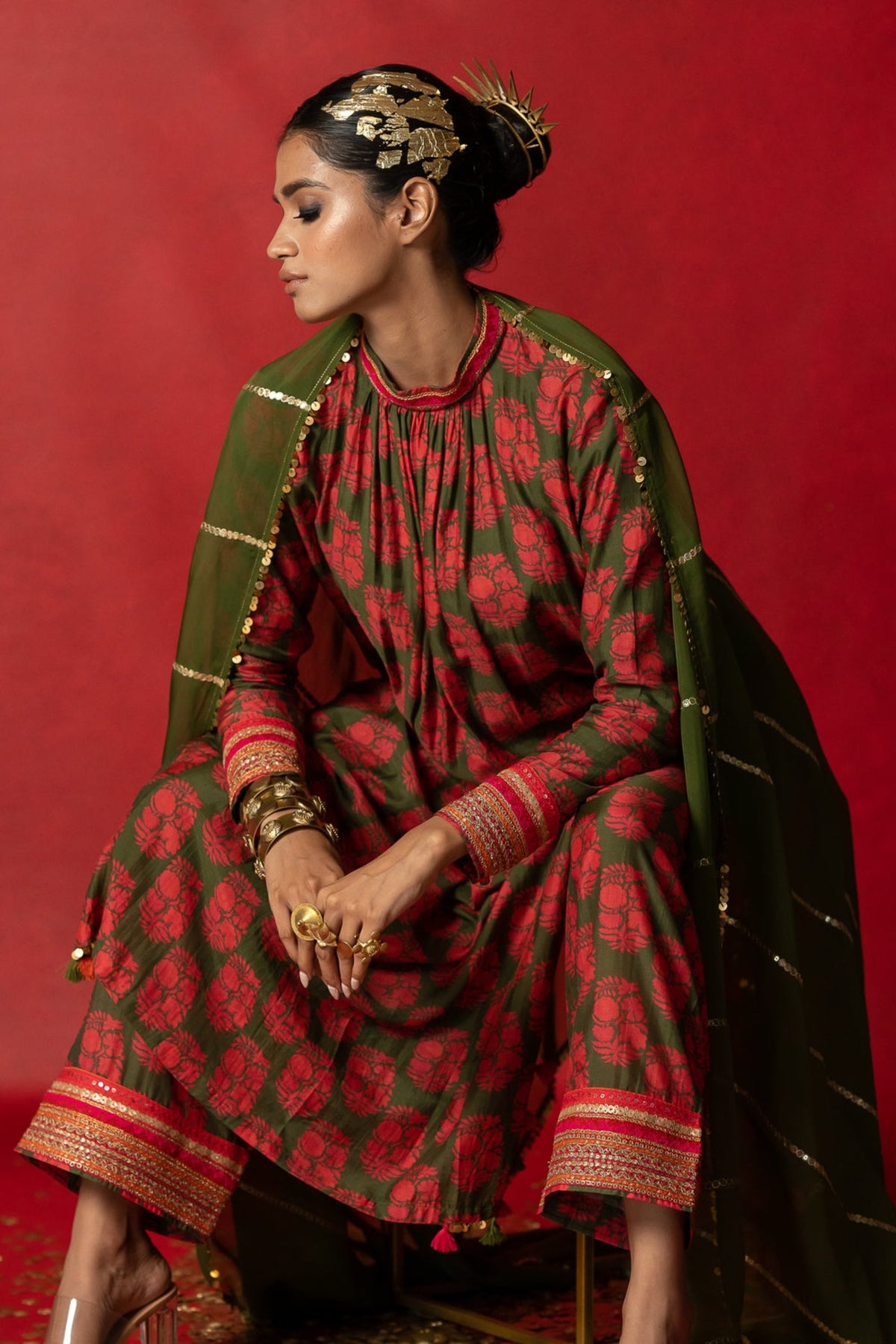 Olive Green  Dupatta