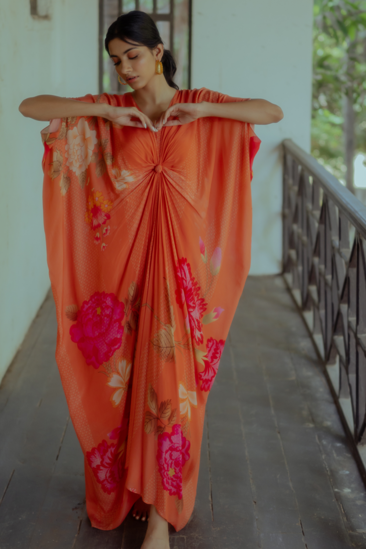 Sherbet orange kaftan